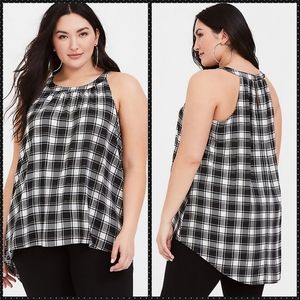 Torrid
Metallic Plaid Georgette Tank